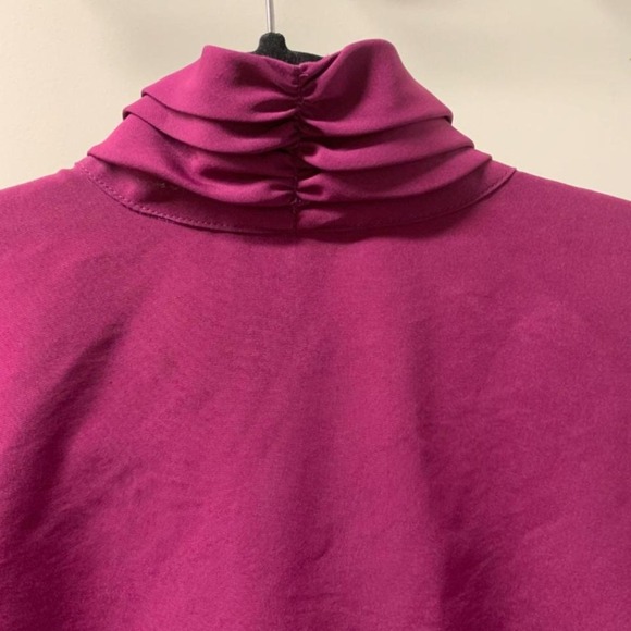 90's Retro Statement  Bold Edgy Feminine Artsy Fuchsia Blouse - Picture 5 of 10